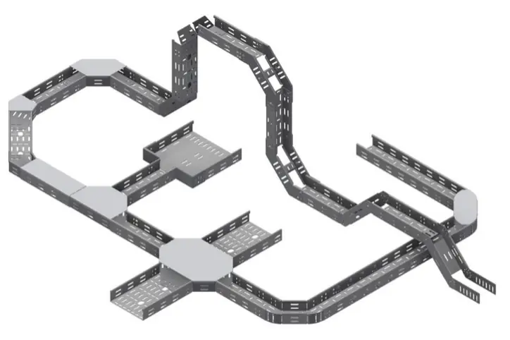 Oglaend System SPB-RF cable tray has a slot pattern and a return flange. It offers optimal cable tie and fixing placement and no sharp edges.